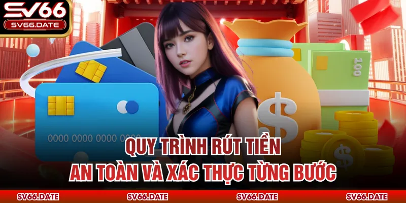 Quy trình rút tiền an toàn và xác thực từng bước.